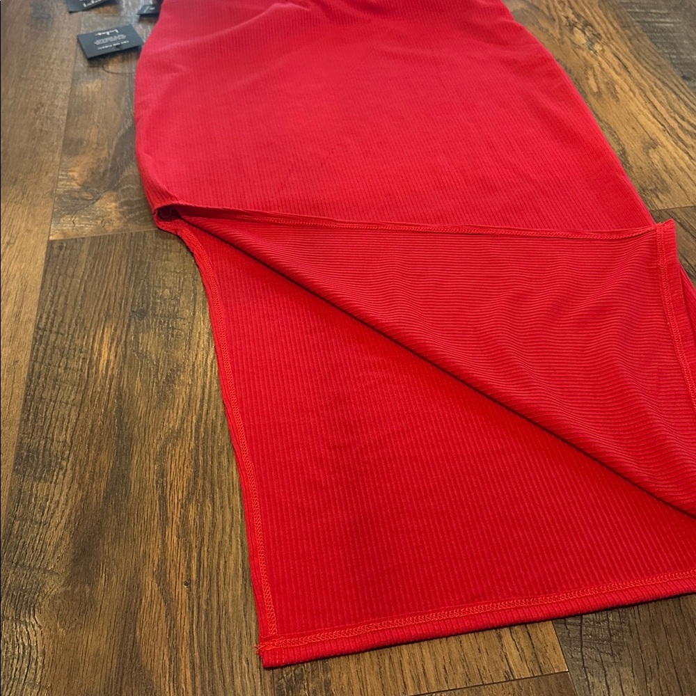 NWT! Lulus Make My Move Red Ribbed Twist-front Two-piece Midi Dress - Picture 13 of 16